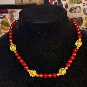 Vintage MMA Carnelian Bead Necklace